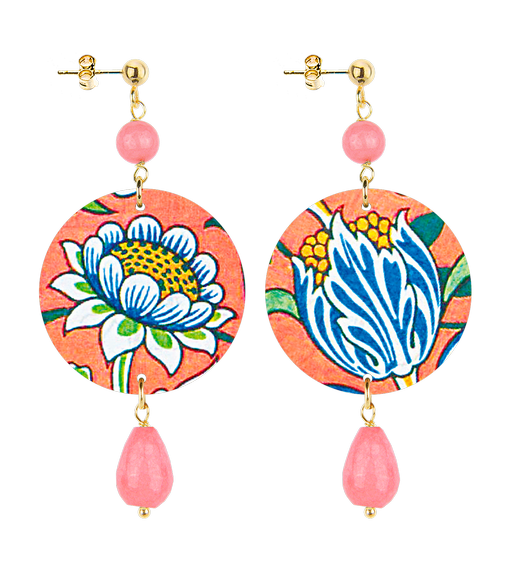 Orecchini Fiore Rosa Piccolo Rosa Sfaccettato - Lebole Maison