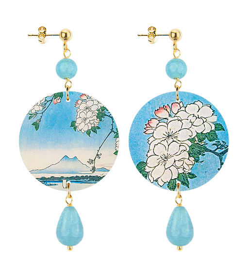 Orecchini Fiori Bianchi Piccolo Celeste - Lebole Maison