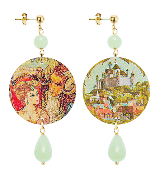 Orecchini La Bella E La Bestia Piccolo Verde Acqua - Lebole Maison