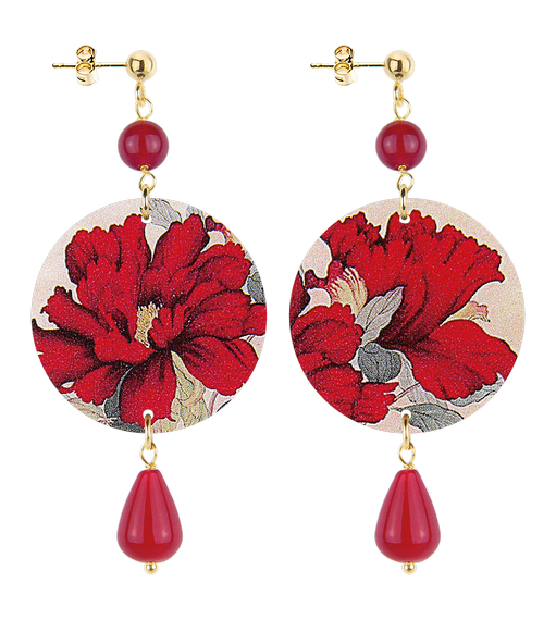Orecchini Fiore Rosso Piccolo Rubino - Lebole Maison
