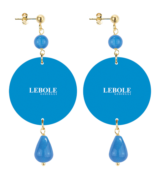 Orecchini Fiore Fondo Chiaro Piccolo Azzurro - Lebole Maison