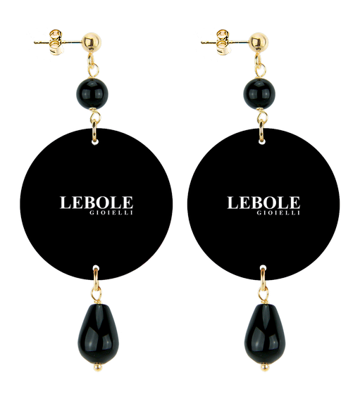 Orecchini Fiore Rosa Piccolo Nero - Lebole Maison