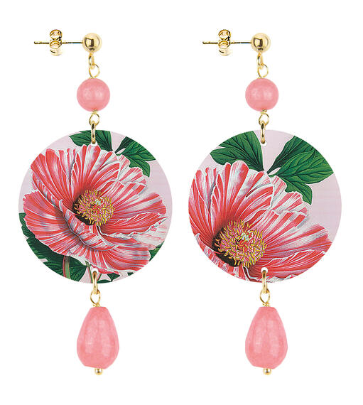 Orecchini Fiore Rosso Piccolo Rosa Sfaccettato - Lebole Maison