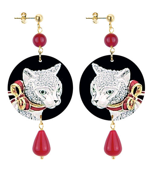 Orecchini Pantera Gioiello Piccolo Rubino - Lebole Maison