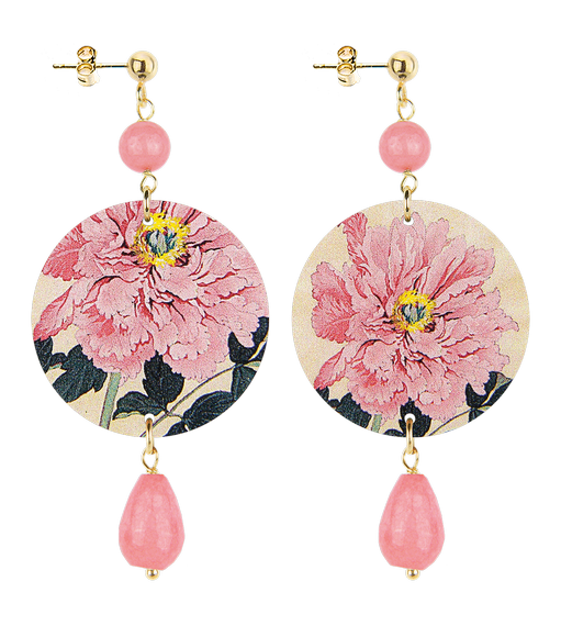 Orecchini Fiore Rosa Piccolo Rosa Sfaccettato - Lebole Maison