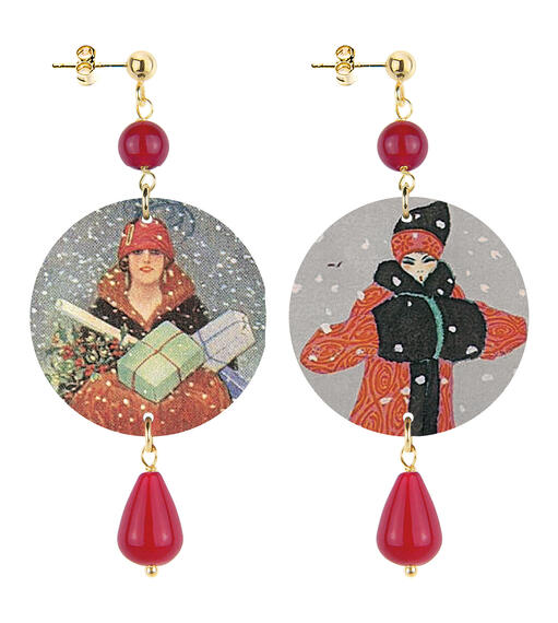 Orecchini Dama Piccolo Rubino - Lebole Maison