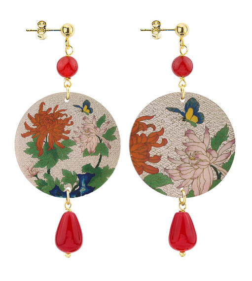 Orecchini Fiori E Farfalla Piccolo Rubino - Lebole Maison