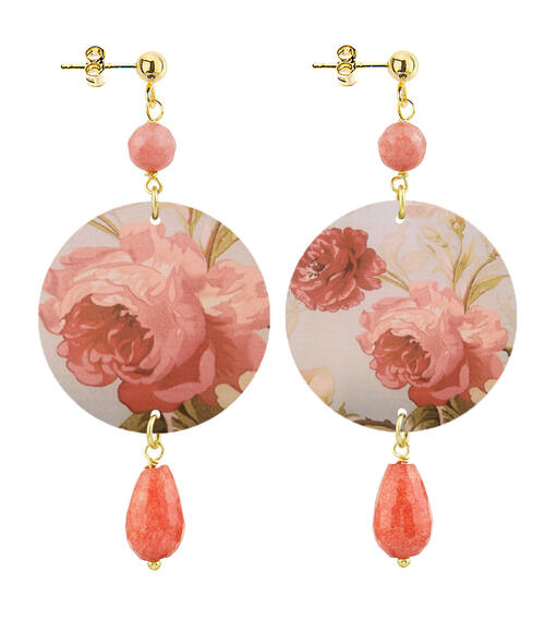 Orecchini Fiori Rosa Piccolo Rosa Sfumato - Lebole Maison