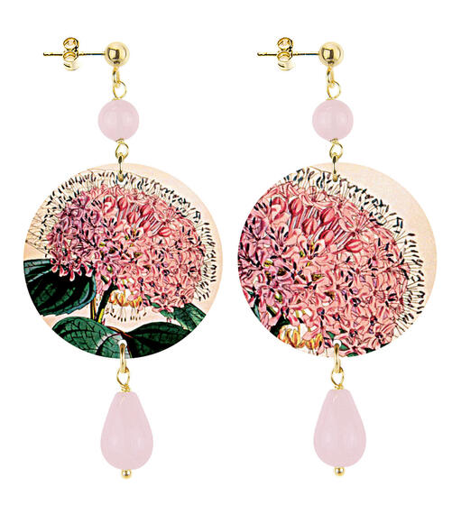 Orecchini Ortensia Rosa Piccolo Rosa - Lebole Maison