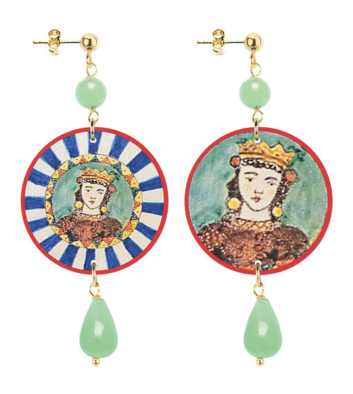 Orecchini Sicilia Testa Piccolo Verde Giada - Lebole Maison