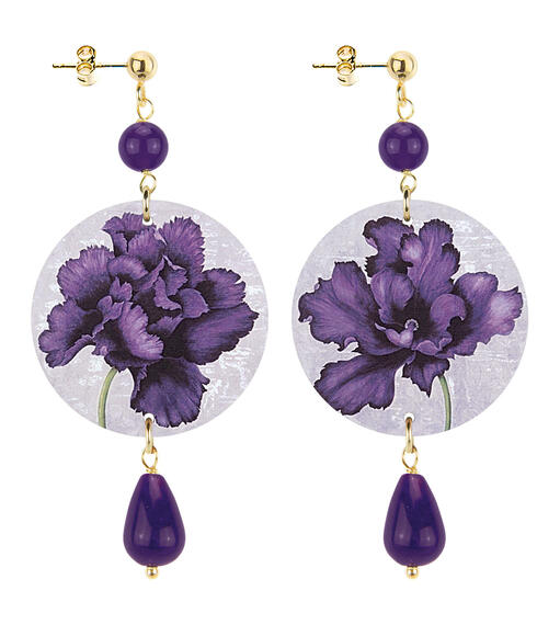 Orecchini Fiore Viola Fondo Chiaro Piccolo Viola - Lebole Maison