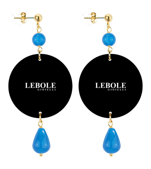 Orecchini Pitonato Piccolo Azzurro - Lebole Maison