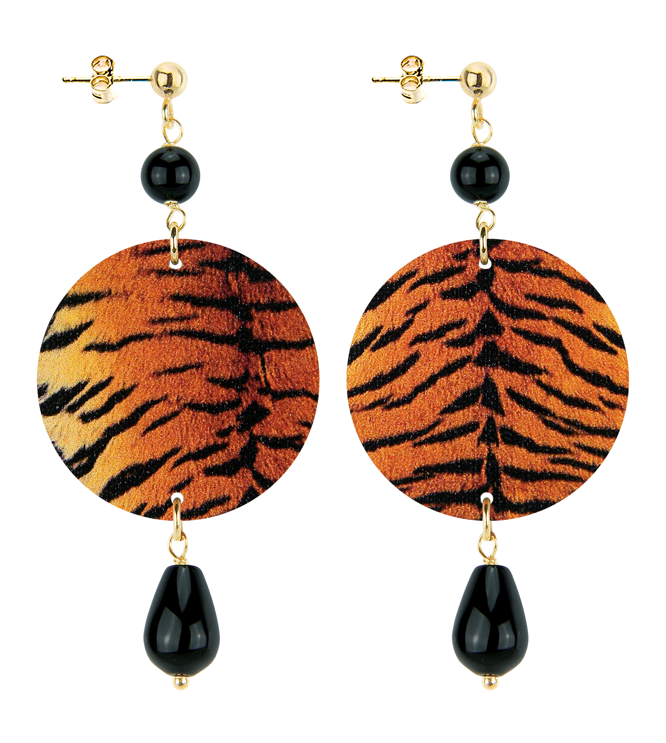 Orecchini Tigrato Piccolo Nero - Lebole Maison