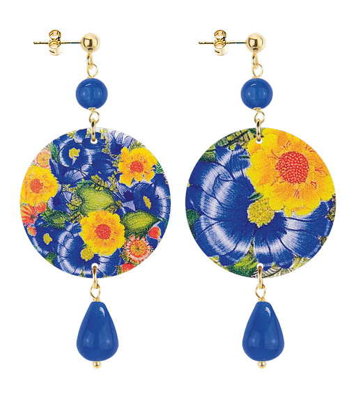 Orecchini Fiore Piccolo Blu - Lebole Maison