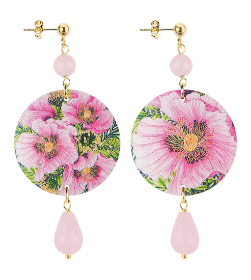 Orecchini Fiore Rosa Piccolo Rosa - Lebole Maison