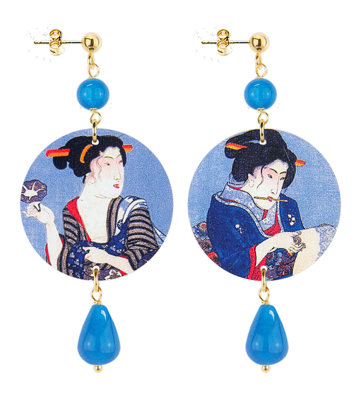 Orecchini Geisha Piccolo Azzurro - Lebole Maison