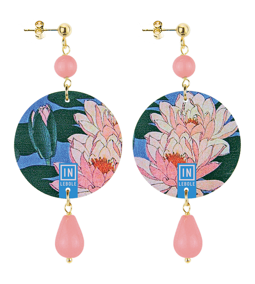 Orecchini Fiore Rosa Piccolo Rosa Sumato - Lebole Maison