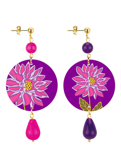Orecchini Fiore Viola Piccolo Fucsia E Viola - Lebole Maison