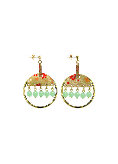 Orecchini Enso Piccolo Verde Giada - Lebole Maison