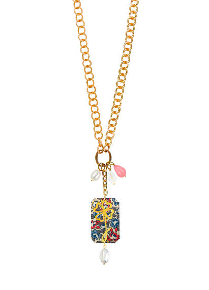 Collana Doppia Quadrifoglio Fiori Trasparente - Lebole Maison