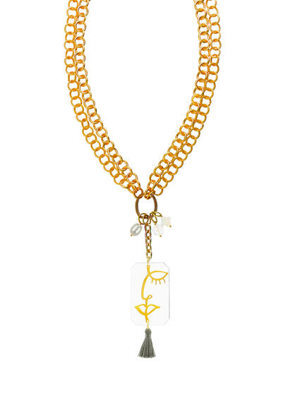 Collana Doppia Viso Plexi Trasparente - Lebole Maison