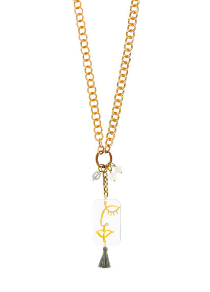 Collana Doppia Viso Plexi Trasparente - Lebole Maison