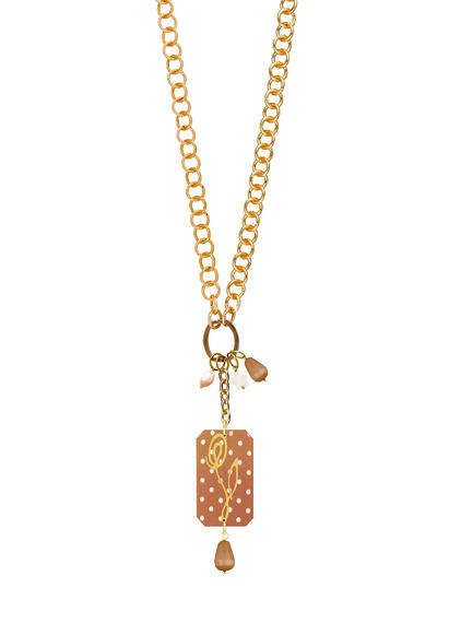 Collana Doppia Fiore Pois Marrone - Lebole Maison