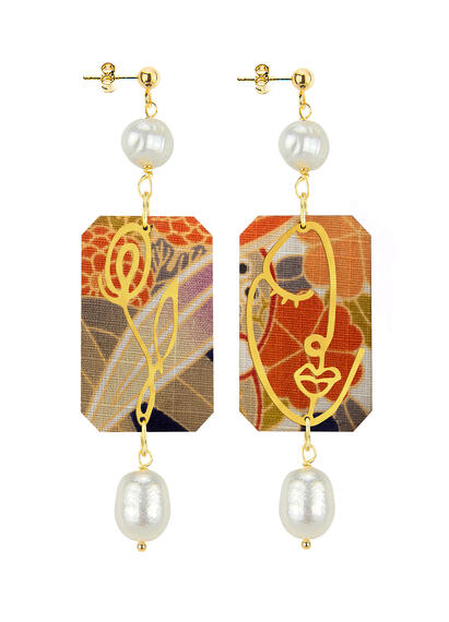 Orecchini Viso E Fiore Perla - Lebole Maison