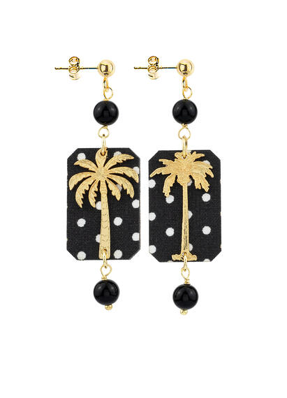 Orecchini Palma Pois Mini Nero - Lebole Maison