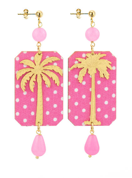 Orecchini Palma Pois Rosa Fluo - Lebole Maison