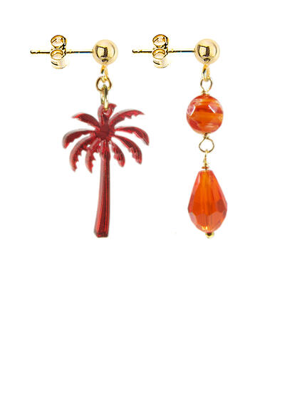 Orecchini Palma Specchio Mini Rubino - Lebole Maison