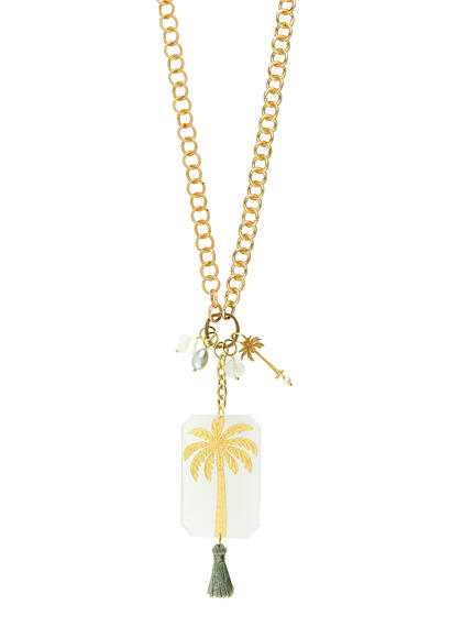 Collana Doppia Palma Plexiglass Trasparente - Lebole Maison