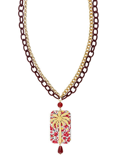 Collana Palma Fiore Rubino - Lebole Maison
