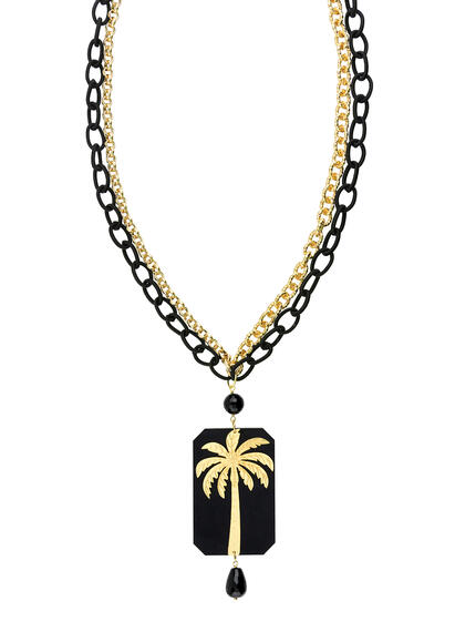 Palm Necklace Black Plexiglass - Lebole Maison