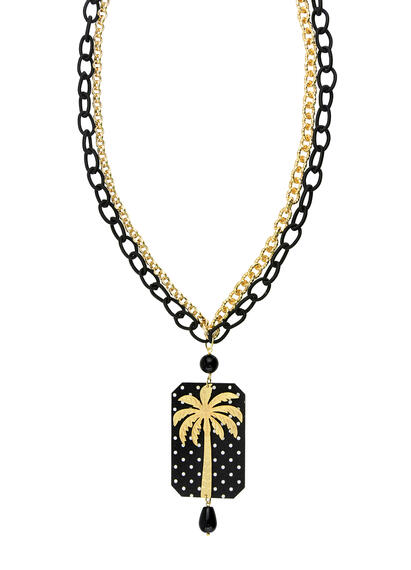 Collana Palma Pois Nero - Lebole Maison