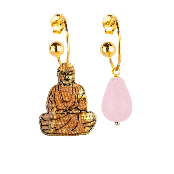 Orecchini Hoop Buddha Rosa - Lebole Maison
