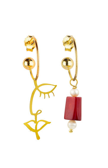 Orecchini Hoop Viso Rosso - Lebole Maison