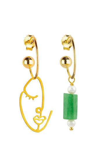 Orecchini Hoop Viso Verde - Lebole Maison