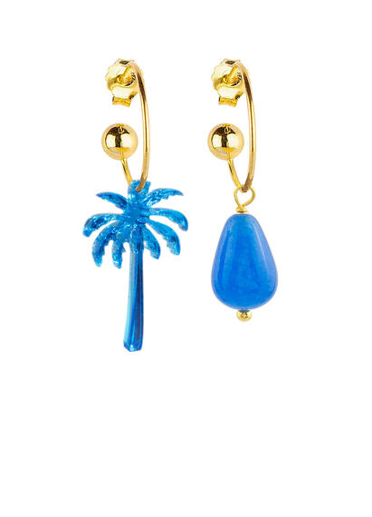 Orecchini Hoop Palma Plexi Azzurro - Lebole Maison