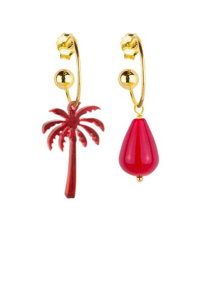 Orecchini Hoop Palma Plexi Rubino - Lebole Maison