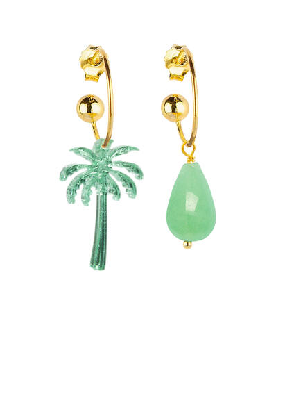 Orecchini Hoop Palma Plexi Verde Giada - Lebole Maison