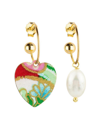 Orecchini Hoop Cuore Perla - Lebole Maison