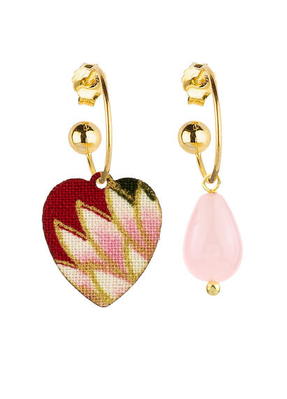 Orecchini Hoop Cuore Rosa - Lebole Maison