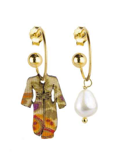 Orecchini Hoop Kimono Perla - Lebole Maison