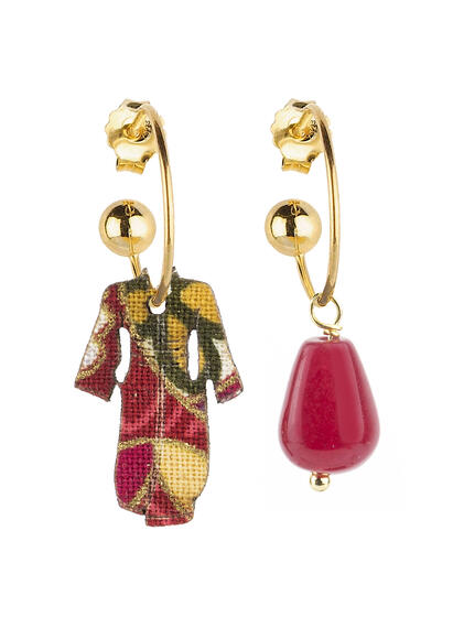 Orecchini Hoop Kimono Rubino - Lebole Maison