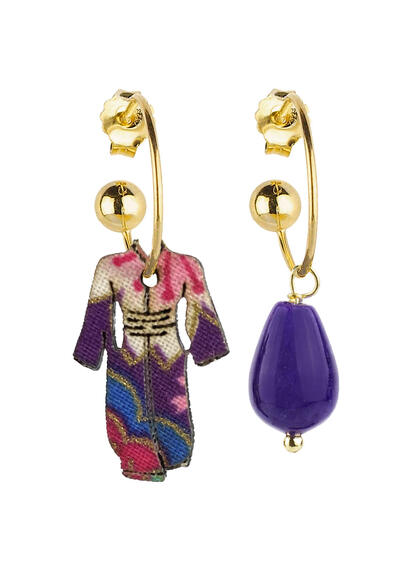 Orecchini Hoop Kimono Viola - Lebole Maison