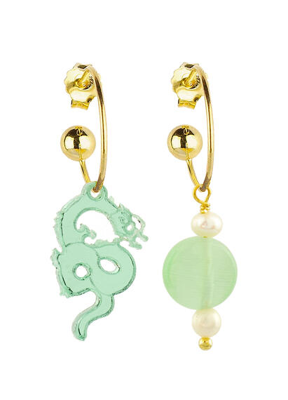 Orecchini Hoop Drago Plexi Verde Giada - Lebole Maison