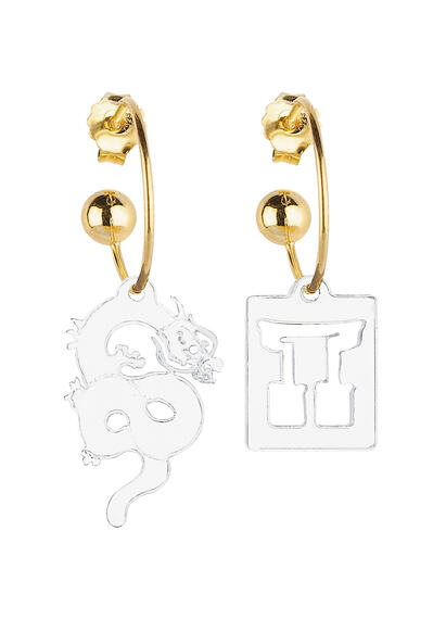 Orecchini Hoop Drago Plexi Trasparente - Lebole Maison