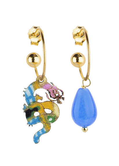 Orecchini Hoop Drago Azzurro - Lebole Maison