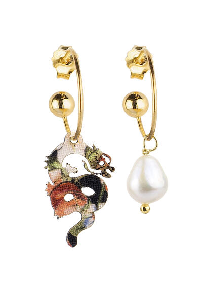 Orecchini Hoop Drago Perla - Lebole Maison